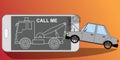 Smartphone apps. Towing truck