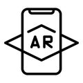 Smartphone ar icon, outline style
