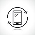 Smartphone and arrows lline icon Royalty Free Stock Photo