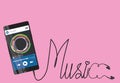 SMARTPHONE AS MUSIC PLAYER Royalty Free Stock Photo