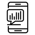 Smartphone audit icon, outline style