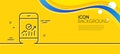 Smartphone Audit or Statistics line icon. Minimal line yellow banner. Vector