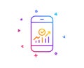 Smartphone Audit or Statistics line icon. Vector