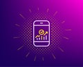 Smartphone Audit or Statistics line icon. Vector