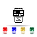 Smartphone, bank card, pay multi color style icon. Simple glyph, flat vector of mobile concept icons for ui and ux, website or Royalty Free Stock Photo