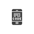 Smartphone barcode scan vector icon
