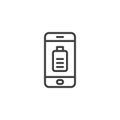 Smartphone battery charging line icon Royalty Free Stock Photo