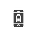 Smartphone battery charging vector icon Royalty Free Stock Photo