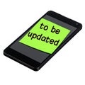 Smartphone Be Updated Post-it Isolated