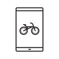 Smartphone bike race app icon Royalty Free Stock Photo