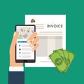 Smartphone bills document paymet financial item iconra Royalty Free Stock Photo
