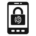 Smartphone biometric authentication icon, simple style
