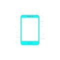 Smartphone with blank screen icon or illustration in outline style Royalty Free Stock Photo