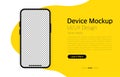 Smartphone blank screen. Modern design. Device mockup. UI and UX design interface. Yellow background. Vector