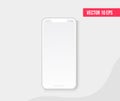 Smartphone blank screen, realistic white phone mockup. Template for infographics or presentation UI design interface Royalty Free Stock Photo