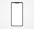 Smartphone with blank white screen. On a transparent background. Realistic Vector Illustration Isolated 10 EPS Royalty Free Stock Photo