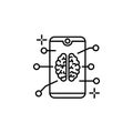 Smartphone brain icon. Element of brain concept Royalty Free Stock Photo