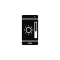 smartphone, brightness, phoneicon. Simple glyph, flat vector of smartphone icons for UI and UX, website or mobile application