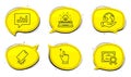 Smartphone broken, Analytical chat and Touchscreen gesture icons set. Typewriter sign. Vector Royalty Free Stock Photo