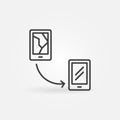 Smartphone Broken Display Replacement vector outline icon