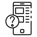 Smartphone browser surfing icon, outline style