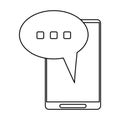 Smartphone bubble speech conversation thin line