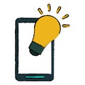 Smartphone bulb idea imagination sketch