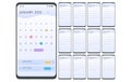 Smartphone 2023 Calendar App. Planner Application Template for Smartphone