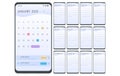 Smartphone 2023 Calendar App. Planner Application Template for Smartphone
