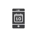 Smartphone calendar icon vector Royalty Free Stock Photo