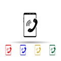 Smartphone, call, handset multi color style icon. Simple glyph, flat vector of mobile concept icons for ui and ux, website or