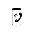 smartphone, call, handset vector icon for websites and mobile minimalistic flat design