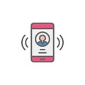 Smartphone call man outline colored icon. Elements of Business illustration line colored icon. Signs and symbols can be used for Royalty Free Stock Photo