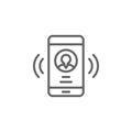 Smartphone call man outline icon. Elements of Business illustration line icon. Signs and symbols can be used for web, logo, mobile Royalty Free Stock Photo