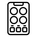 Black and white icon illustration of a smartphone with a camera design Royalty Free Stock Photo