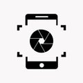 Back Phone Camera icon. Editable line vector. Element digital camera and modern device. Single pictogram.