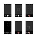 Smartphone camera screen interface. Modern social media mobile application ui photo frame design, camera settings Royalty Free Stock Photo