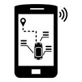 Smartphone car control icon, simple style Royalty Free Stock Photo