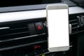 Smartphone in a car use for Navigate or GPS. Driving a car withSmartphone in a car use for Navigate or GPS. Driving a car Royalty Free Stock Photo