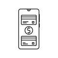Smartphone card dollar icon. Element of smartphone icon