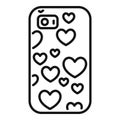 Smartphone case decorated with hearts representing love and affection Royalty Free Stock Photo
