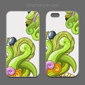 Smartphone case design green abstraction vector