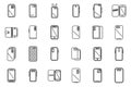 Smartphone case icons set outline vector. Cover case Royalty Free Stock Photo
