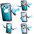 Smartphone character set isolated on white Royalty Free Stock Photo