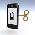 Smartphone charged with a key