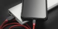 Smartphone charging Royalty Free Stock Photo