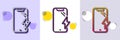 Smartphone charging line icon. Phone charge sign. Mobile device. Halftone dotted pattern. Vector Royalty Free Stock Photo