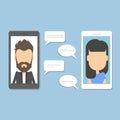 Smartphone chatting concept. Royalty Free Stock Photo