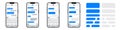 Smartphone chatting interface. SMS chat composer. Sms template bubbles for compose dialogues. Phone chatting sms template bubbles Royalty Free Stock Photo