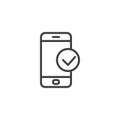 Smartphone Check line icon